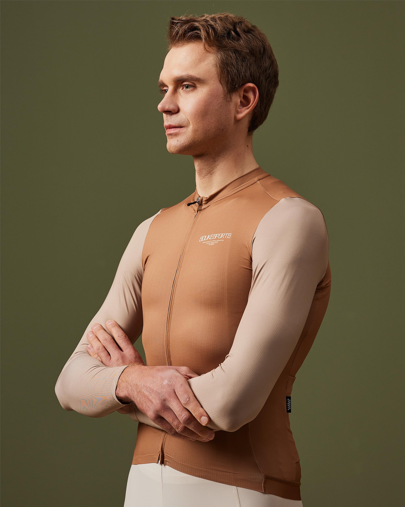 Minimalism Unisex Cycling Long Sleeve Jersey CL1217-Brown