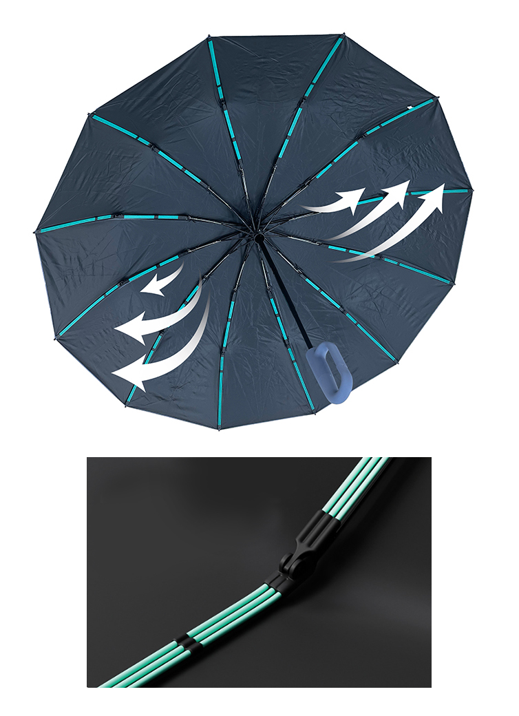 ワンタッチ開閉 36骨カラビナ付き折り畳み傘｜ソースネクスト