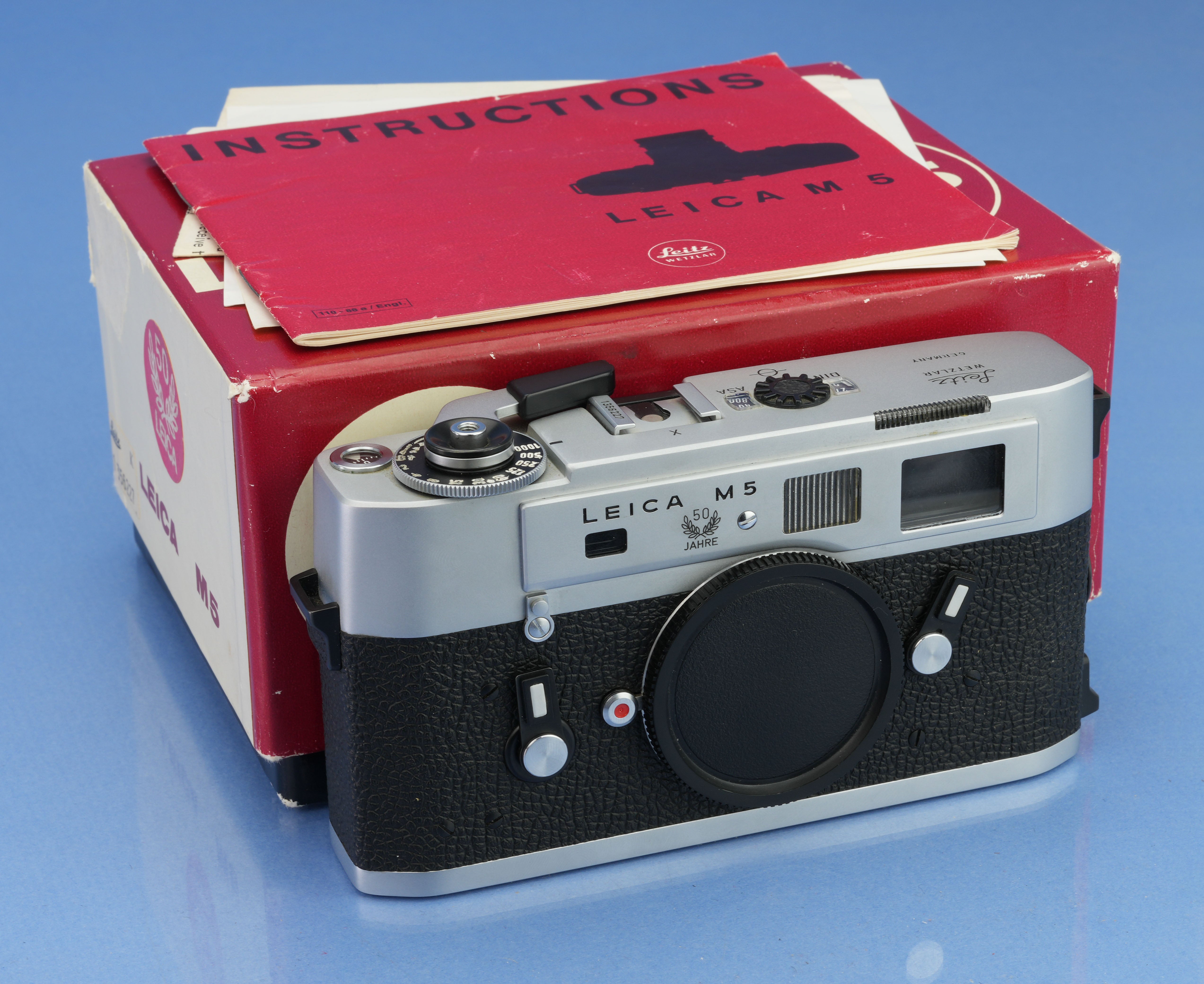 LEICA M5 3 LUG SILVER CHROME 50 JAHRE RANGEFINDER CAMERA BODY