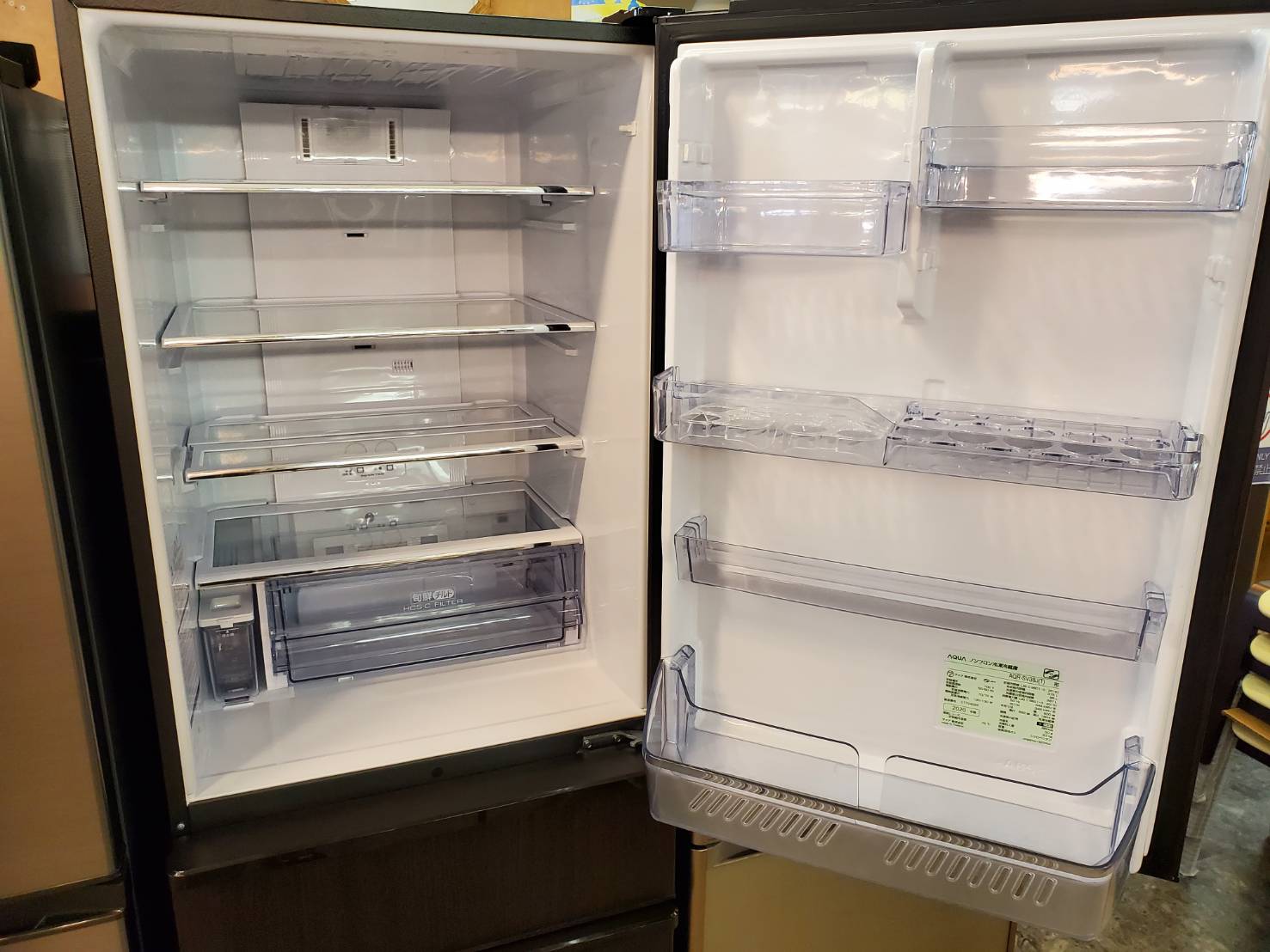 ☆AQUA アクア 375L 4ドア冷蔵庫 2020年製 ダークウッドブラウン