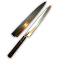 柳刃包丁 本焼 9寸～尺2 黒檀鞘付 【包丁の＠堺英】