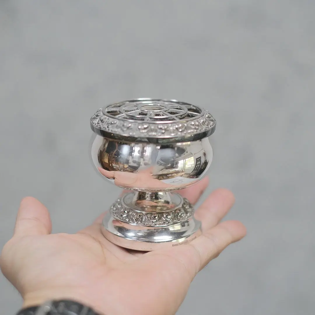 ヴィンテージフラワーボウル シルバープレート イギリス ローズボウル