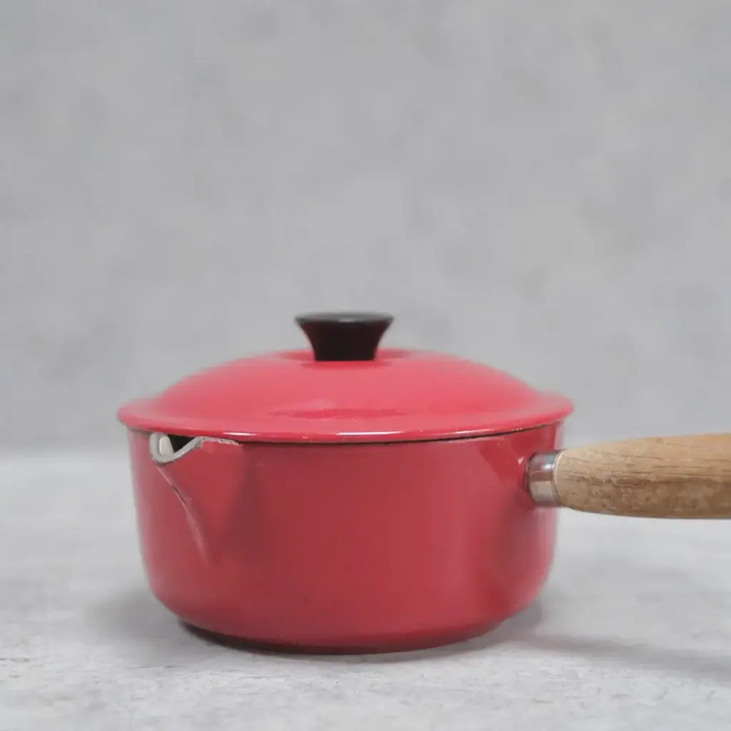 ヴィンテージ Le Creuset（ルクルーゼ）鍋 赤 片手鍋 フランス S