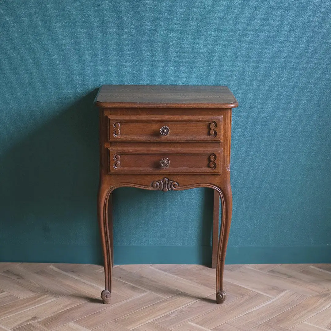 ヴィンテージナイトテーブル フランス ベッドサイドコンソールドロワー