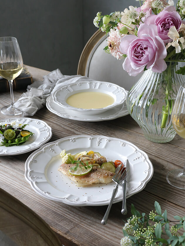 ELIOS BAROCCOディナープレート28cm ホワイト