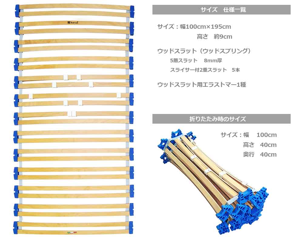 ウッドスプリングベッド・RollBlue(巻取り)