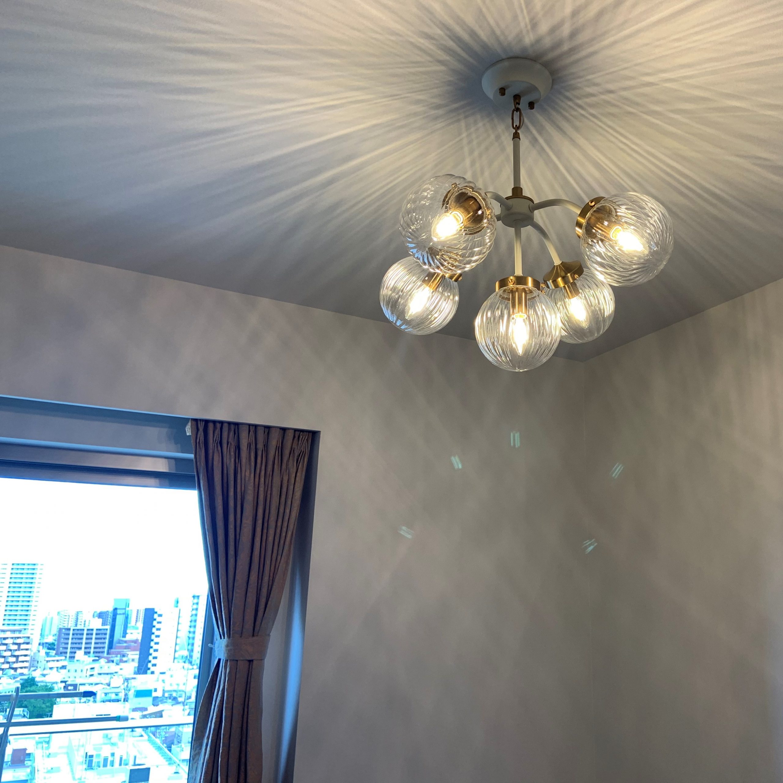 輸入照明 ART335-5 ガラスシェード シャンデリア - 照明専門店シバタ照明