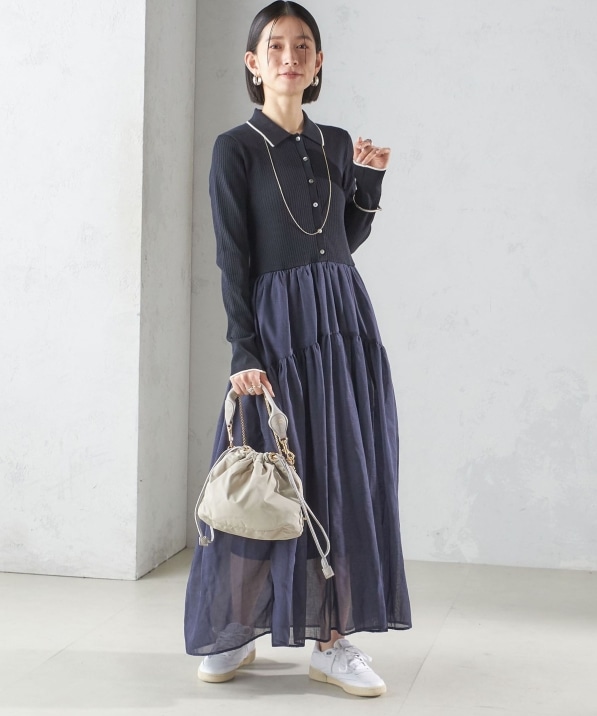 手洗い可能〉ポロ 衿 シアー ティアード ワンピース｜ SHIPS 公式サイト