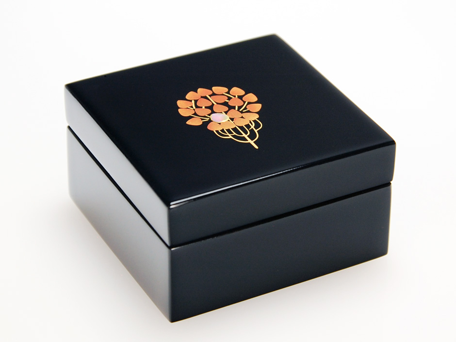 木製本漆塗 白木屋漆器店オンラインショップ＜黒＞3.0指輪入 ハートの木