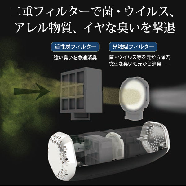 ポータブル空気清浄機 AkariAir アカリア ブラック