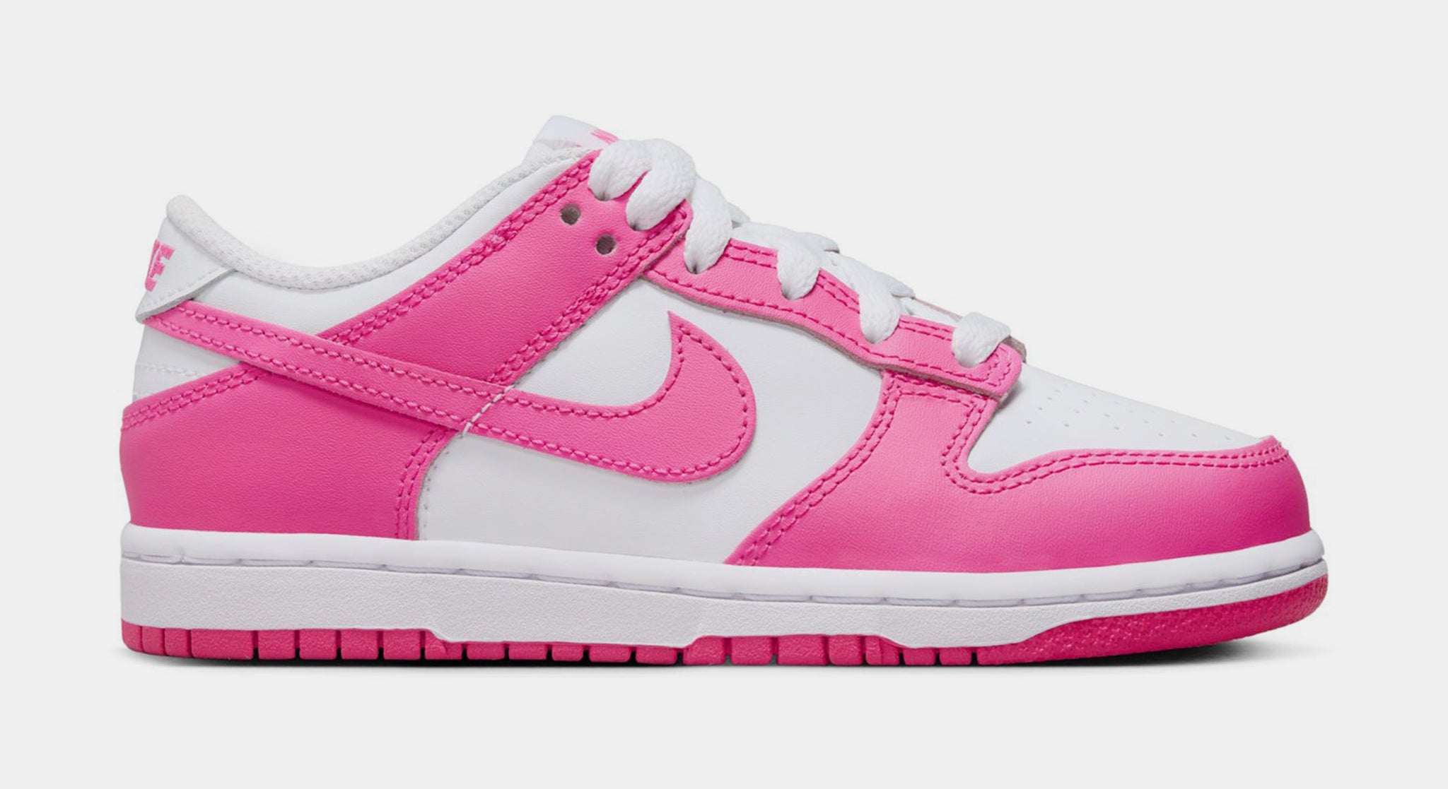 Nike Dunk Low Preschool Lifestyle Shoes White Laser Fuchsia FB9108