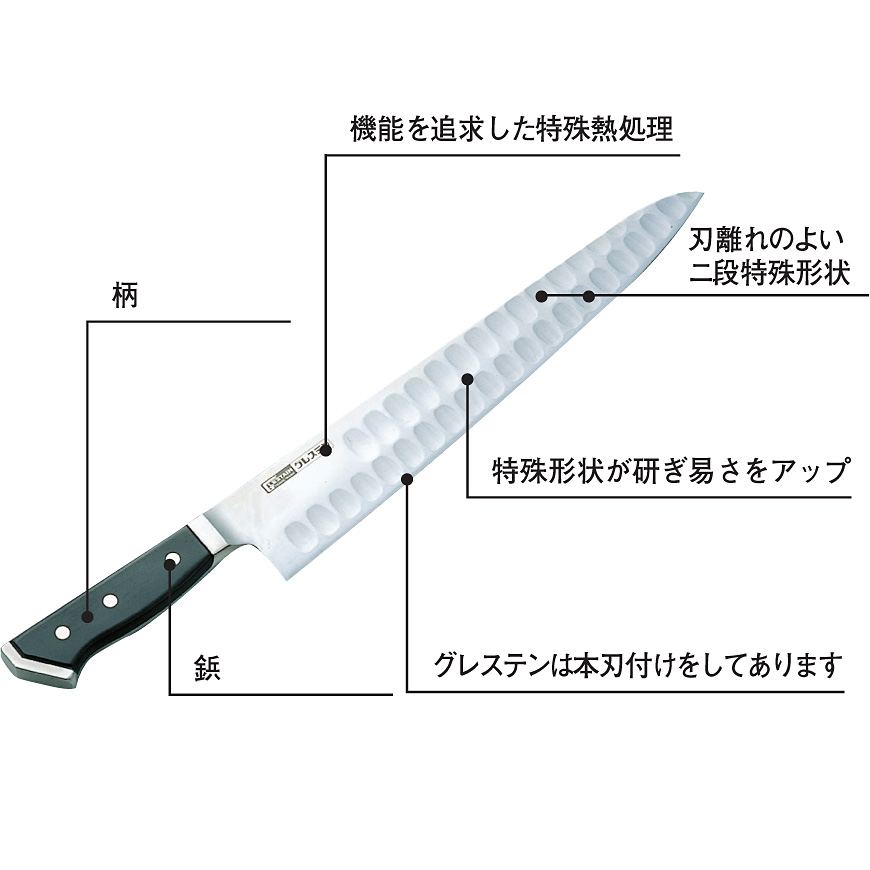 ホンマ科学 グレステン Tタイプ 筋引 733TSK 33cm - 調理器具のSHOKUBI