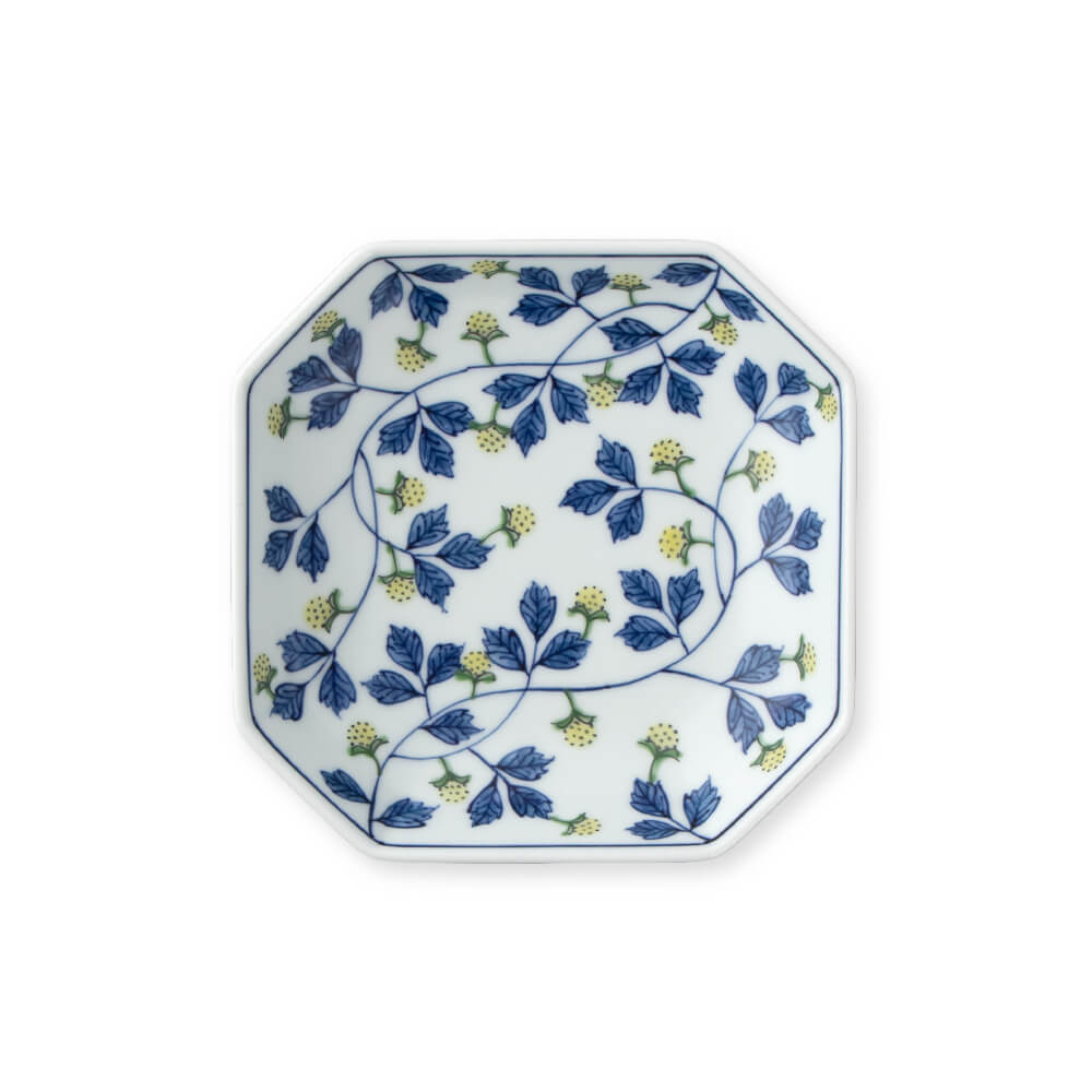 染錦苺絵（黄） 銘々方皿 ｜ 有田焼の源右衛門窯公式オンラインショップ