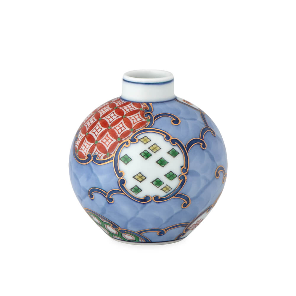 染錦間取地紋 小花瓶 ｜ 有田焼の源右衛門窯公式オンラインショップ