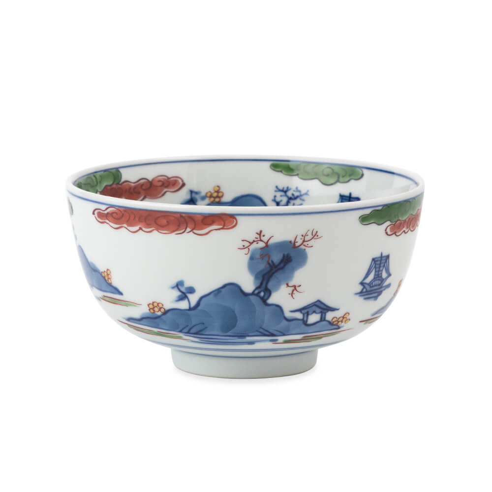染錦山水絵 麺鉢 ｜ 有田焼の源右衛門窯公式オンラインショップ