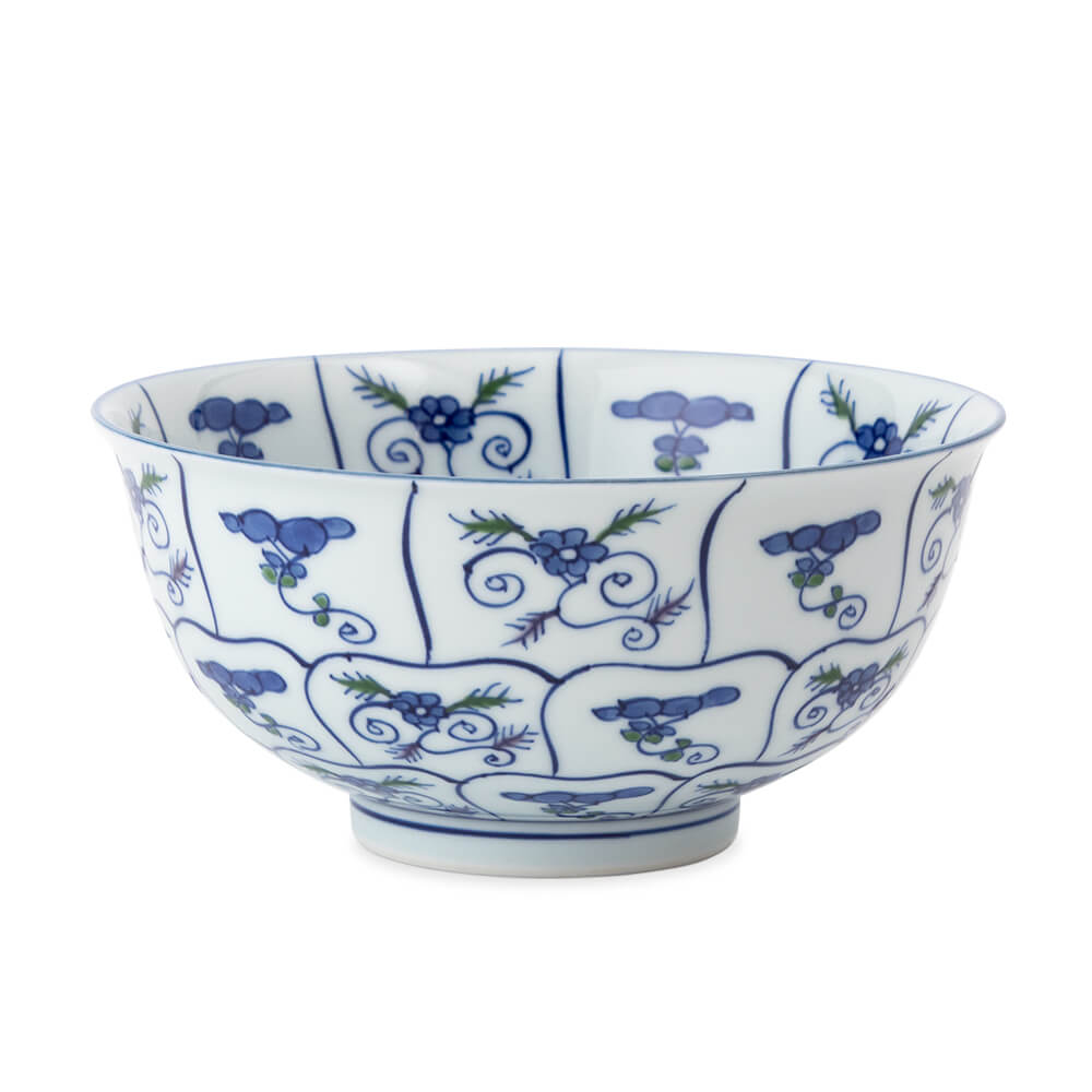 染錦なずな紋 麺鉢 ｜ 有田焼の源右衛門窯公式オンラインショップ