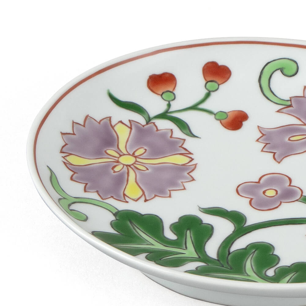 赤絵更紗唐花紋 No.3 皿（楕円・小） ｜ 有田焼の源右衛門窯公式