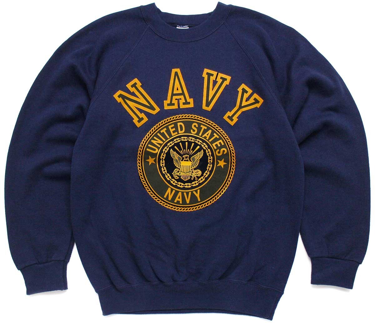 80s USA製 米軍 U.S.NAVY ロゴ 両面リフレクタープリント スウェット