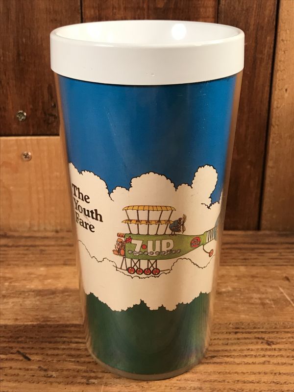 Thermo-Sew Peter Max 7up Plastic Tumbler セブンアップ ビンテージ