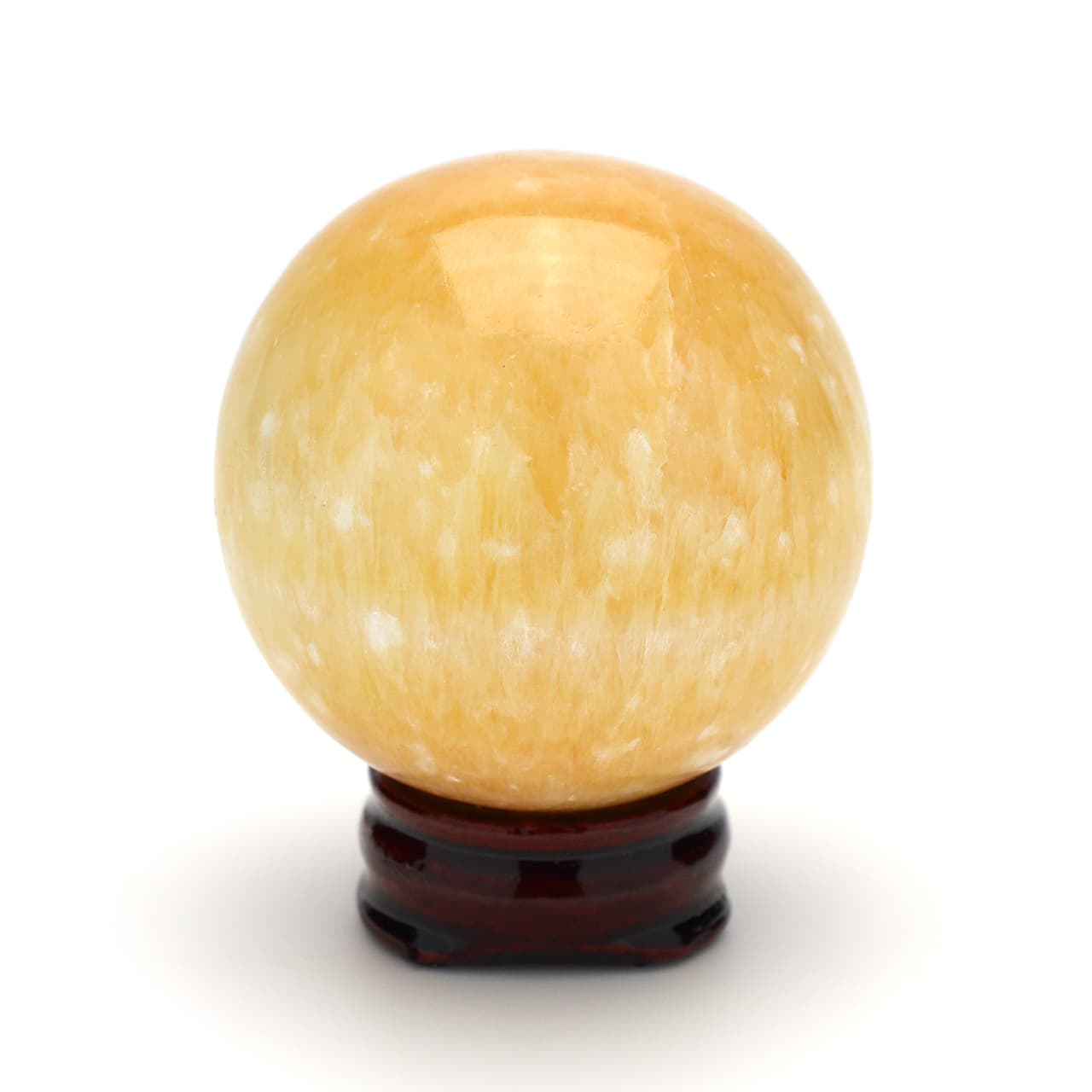 アラゴナイト丸玉スフィア - 約50mm【台座付】 | 天然石置物類のご購入