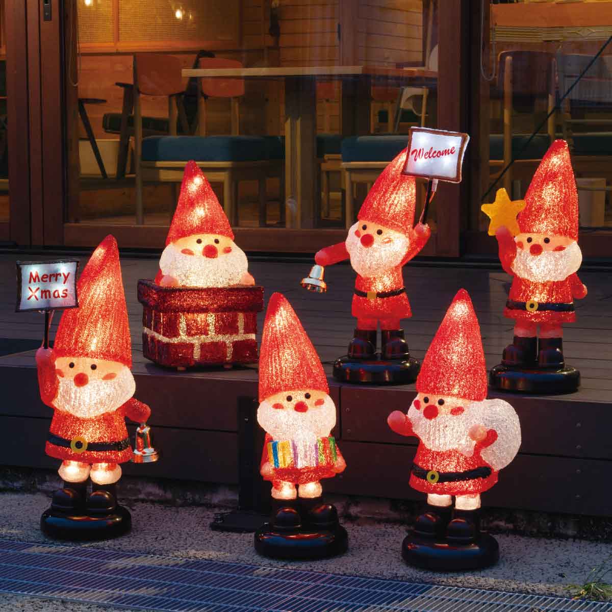 LEDモチーフライト【サンタの森】プレゼント 高さ51cm