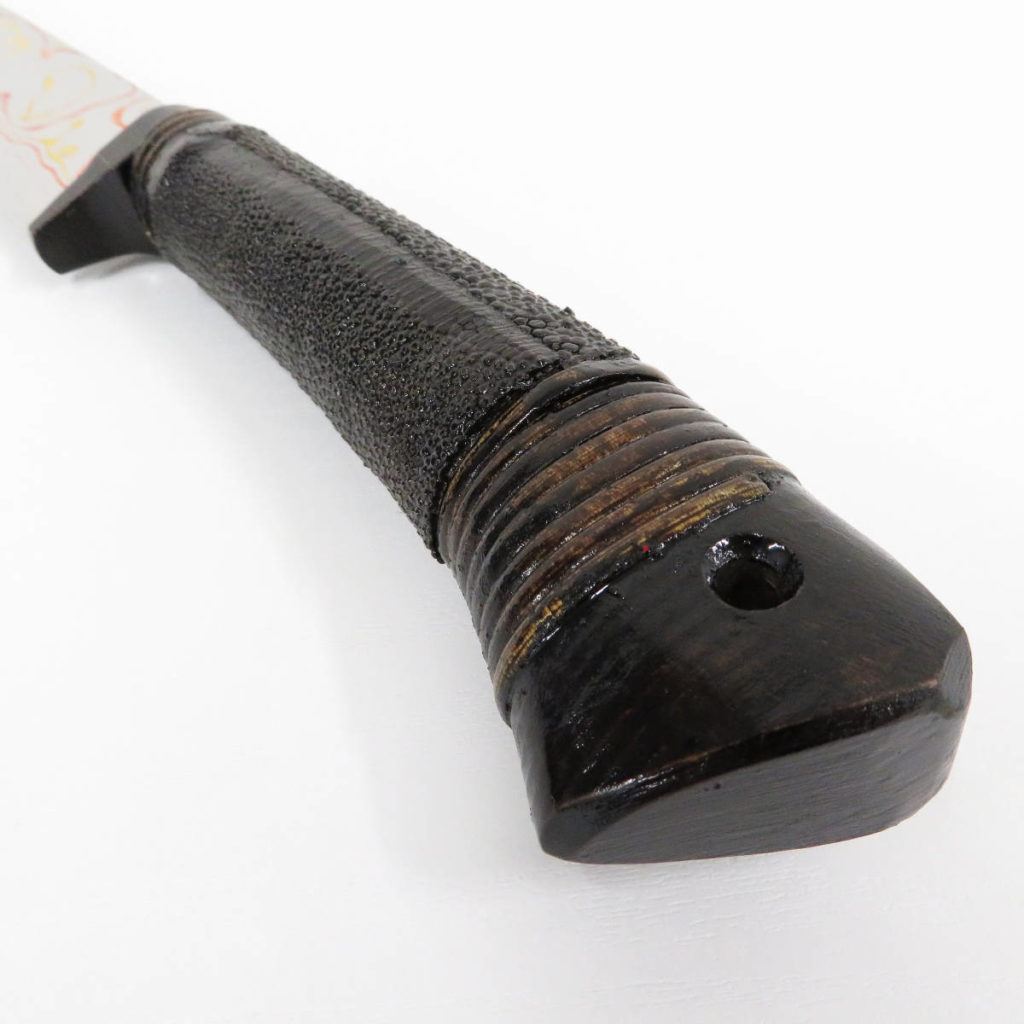 伝統工芸士 佐治武士作 剣鉈和式ナイフ 鬼武者 300㎜ 有色ダマスカス