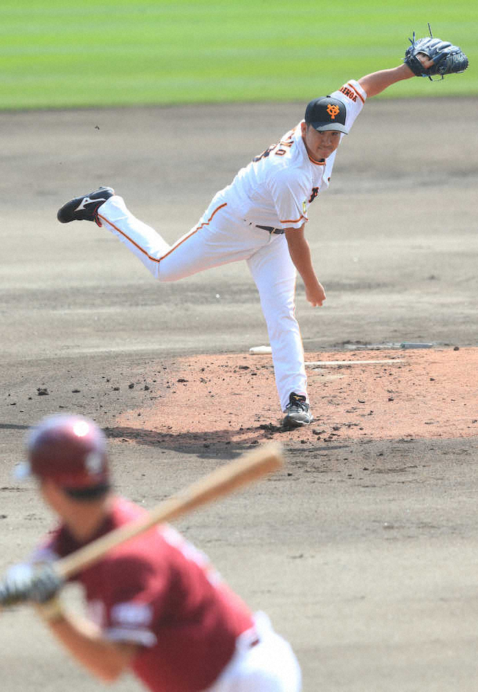 巨人・菅野「腕から始動」新フォームでスライダー進化！初実戦3回1失点