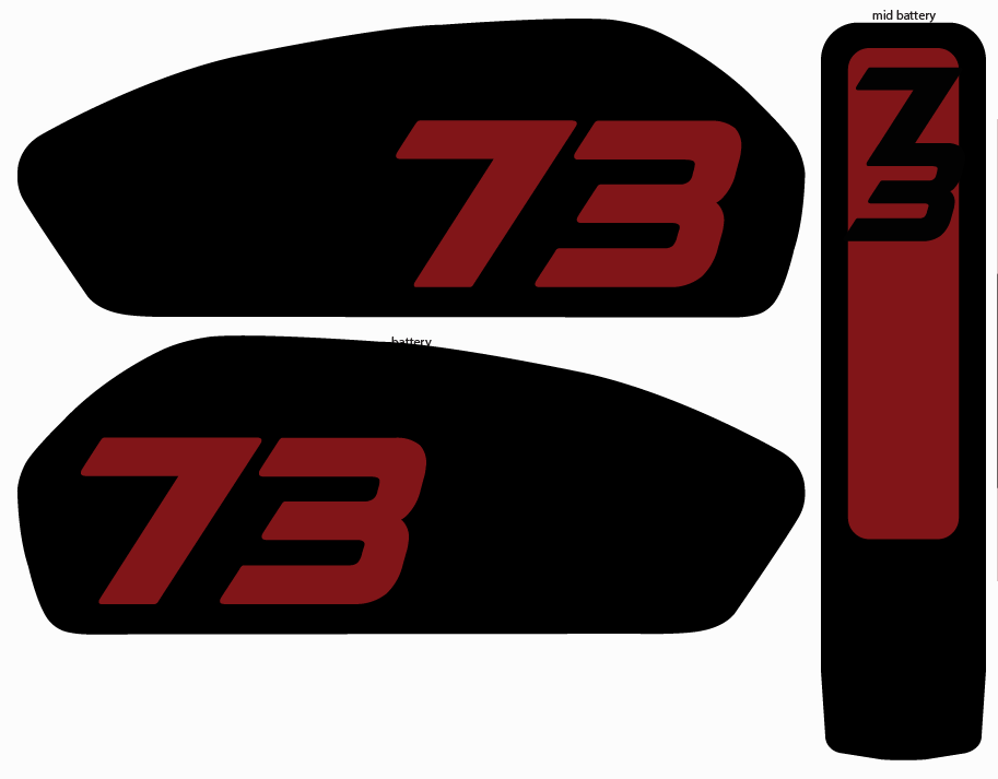 Adventure style 3pc battery Replica decals for Super 73 R / Rx