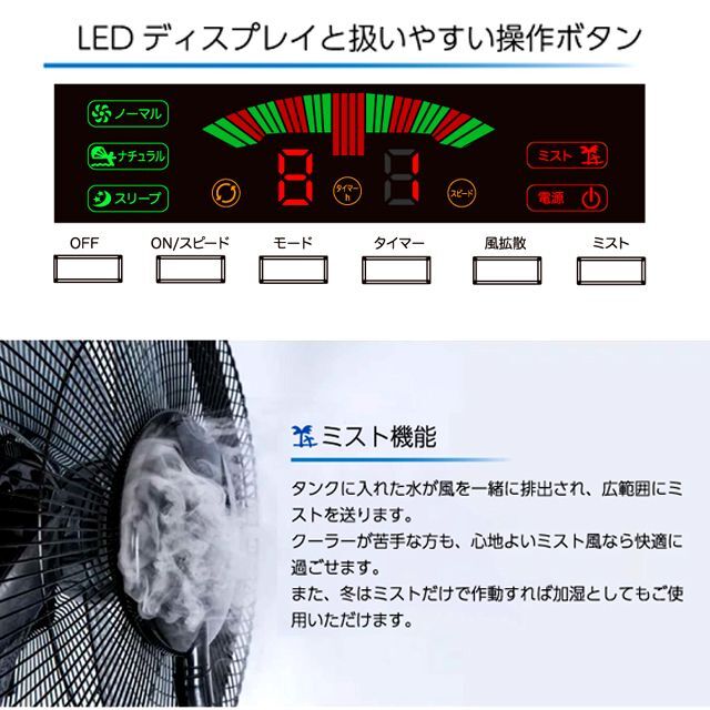 ひんやり心地よいミストウインド！ミストファンサーキュレーター