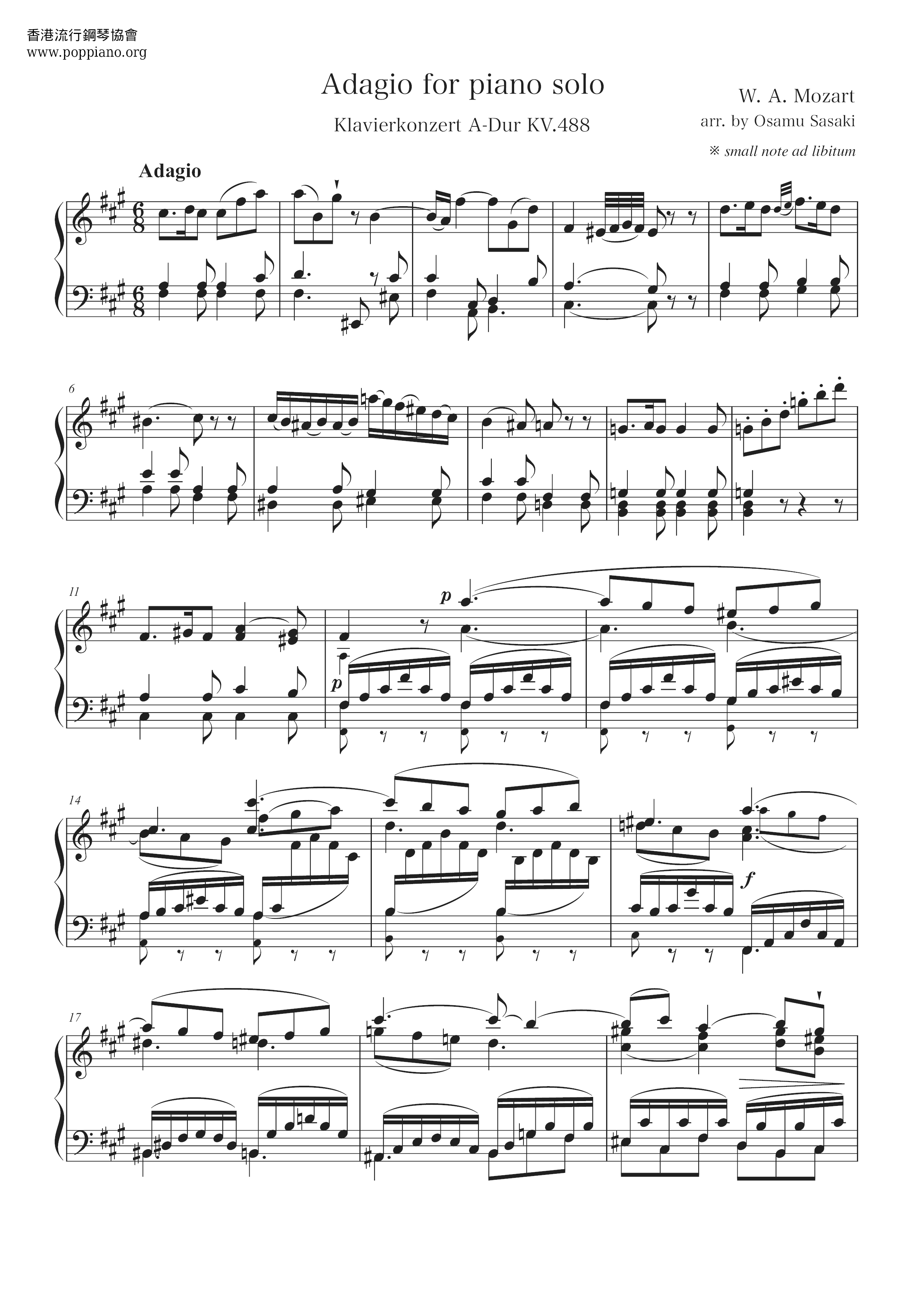 ☆ Mozart-Piano Concerto No.23 in A, K. 488 Sheet Music pdf
