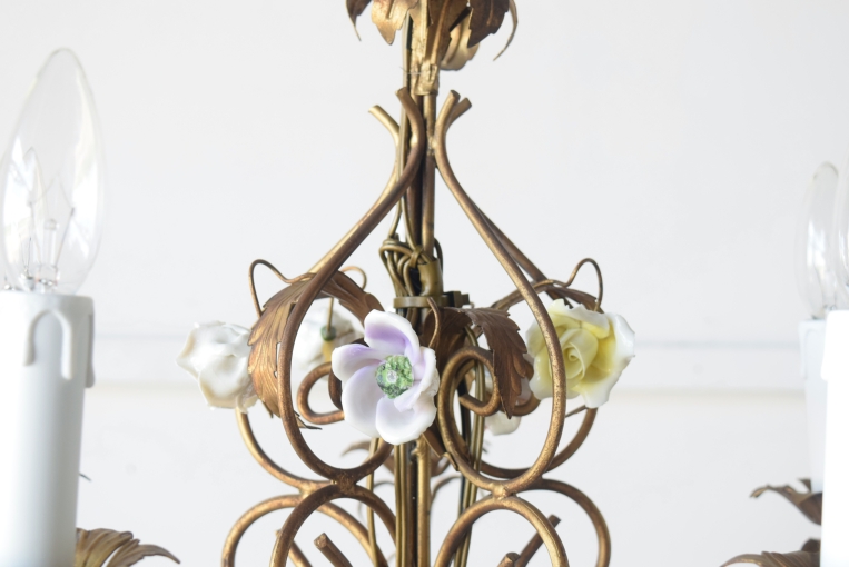 パルテノン アンティーク / 【SALE】陶器のお花が可愛らしい5灯式