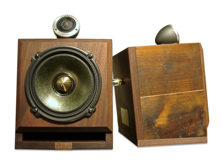 画像1 - レクスト、無垢材ビンテージ加工の小型スピーカー「SH-SP7」を