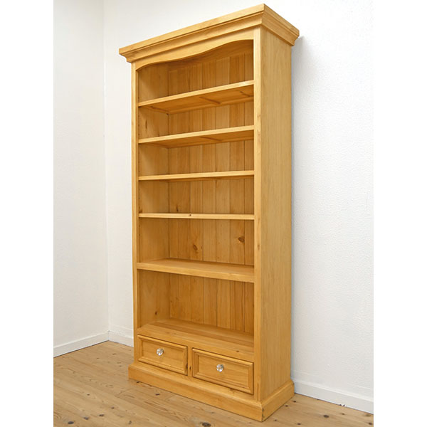 カントリー家具｜収納棚・ブックシェルフ｜クリスタル取手｜パイン