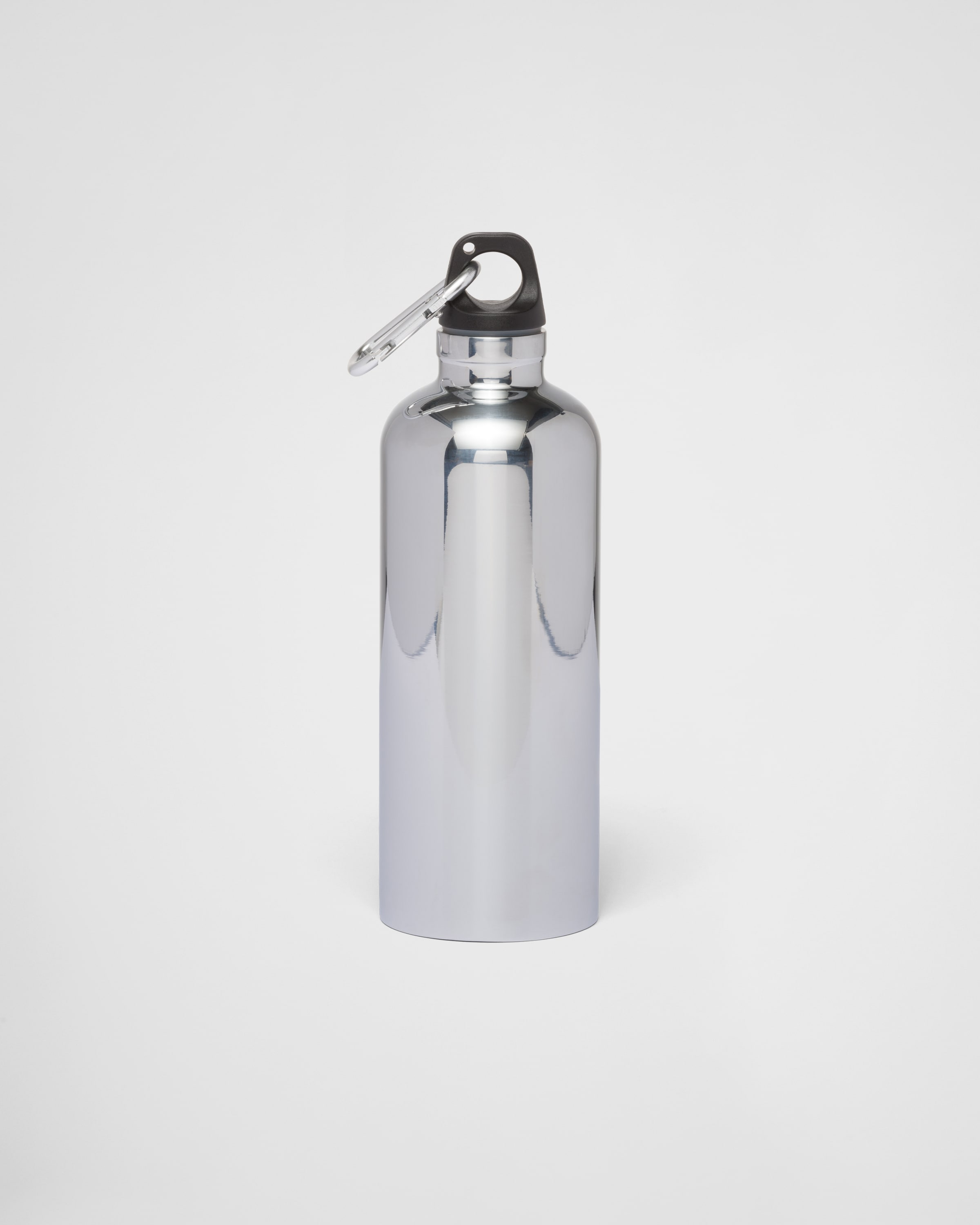 Silver/black Stainless Steel Insulated Water Bottle, 500 Ml | PRADA