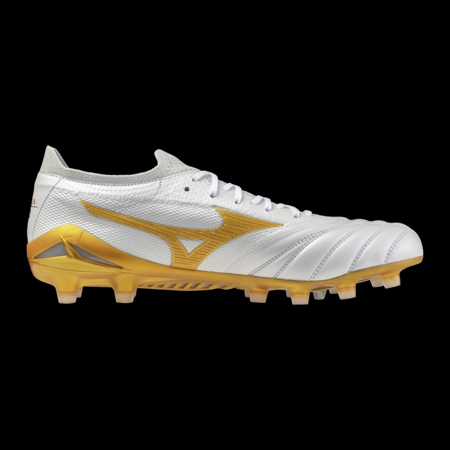 MIZUNO MORELIA NEO IV BETA JAPAN FG WHITE/M P GOLD/COOL GRAY 3C
