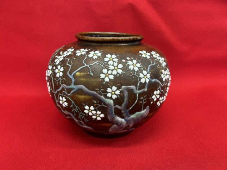 安藤七宝 『鎚起七宝花瓶』 ｜骨董品買取 緑和堂