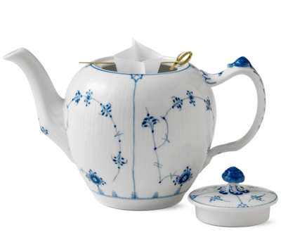 ブルーフルーテッド プレイン ティーポット 1000ml|ロイヤル