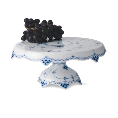 ブルーフルーテッド ハーフレース ケーキスタンド|ロイヤル