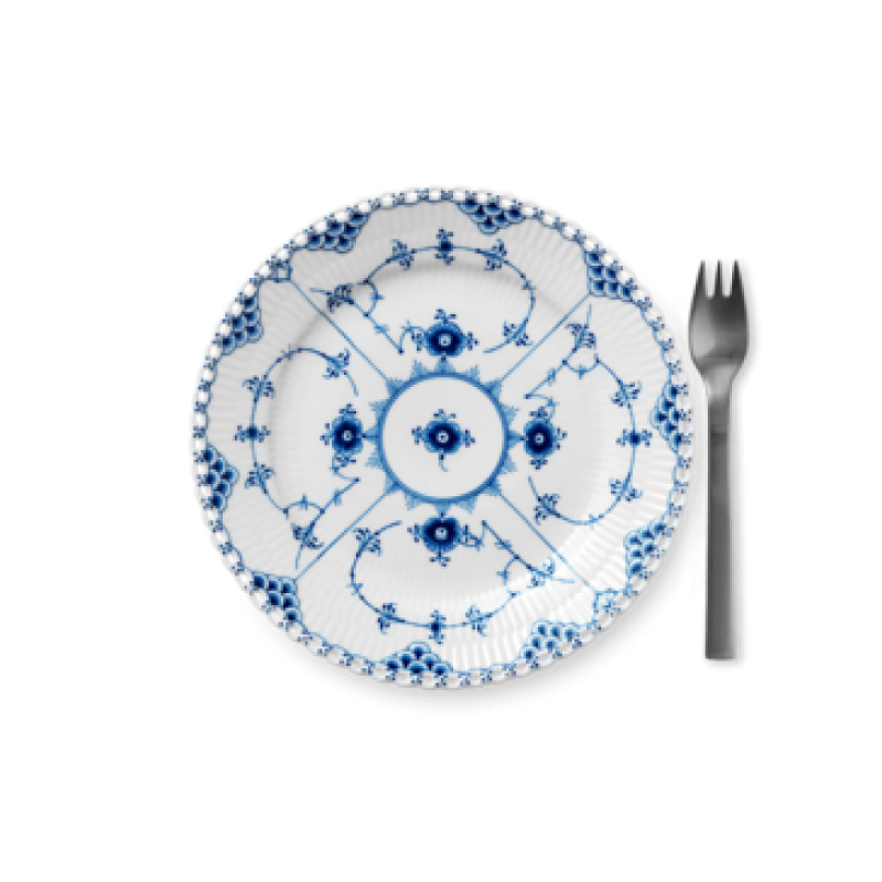 ブルーフルーテッド フルレース プレート 19cm|ロイヤル