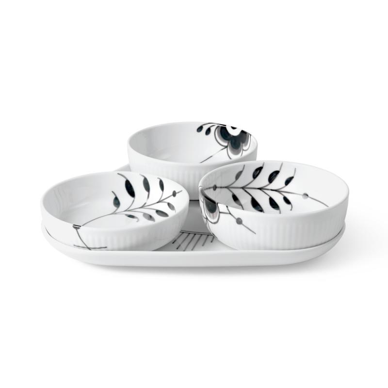 ブラックフルーテッド メガ サービング ディッシュ セット|ロイヤル