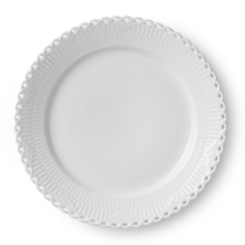 ホワイトフルーテッド フルレース プレート 27cm|ロイヤル