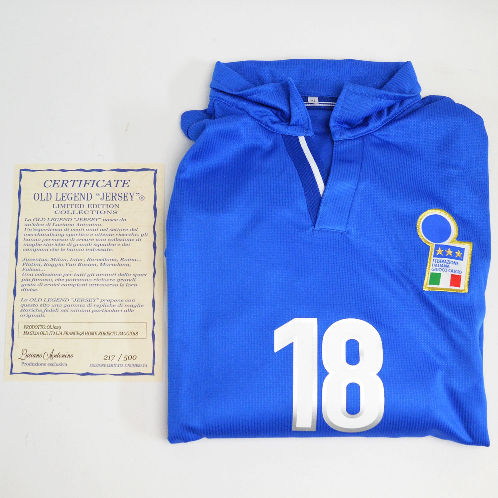 限定品 ロベルトバッジョ サッカーイタリア代表 ユニフォーム #18 OLD