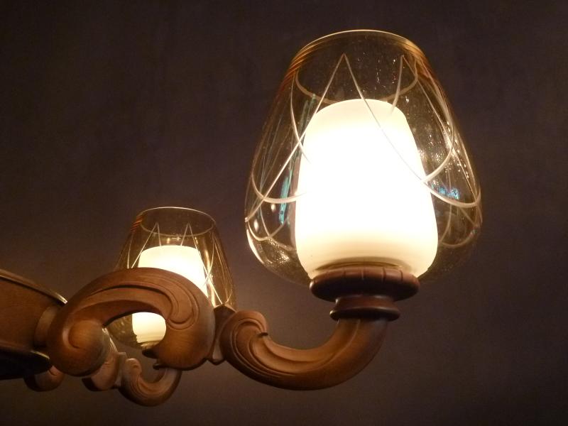 ドイツ製アンティーク・ヴィンテージ木製シャンデリア レトロ照明 BRH 0025