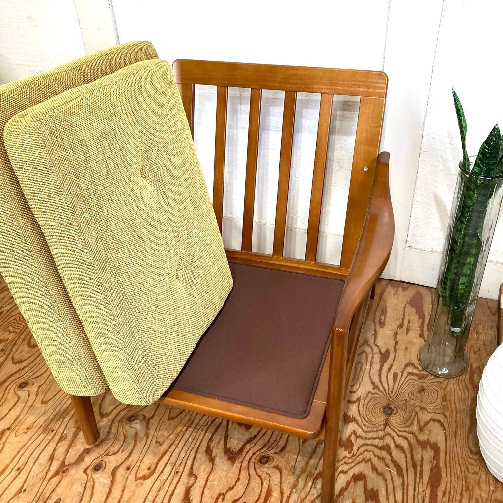 カリモク60 karimoku フレームチェア 1人掛け ソファ マスタード