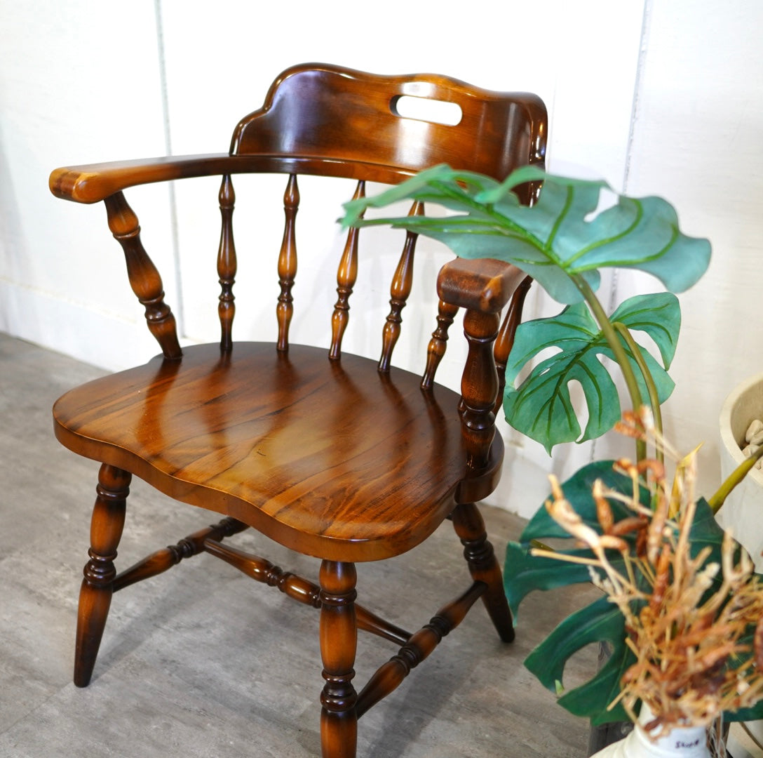 飛騨産業 / HIDA 穂高 アームチェア ダイニングチェア 中古 椅子 レトロ