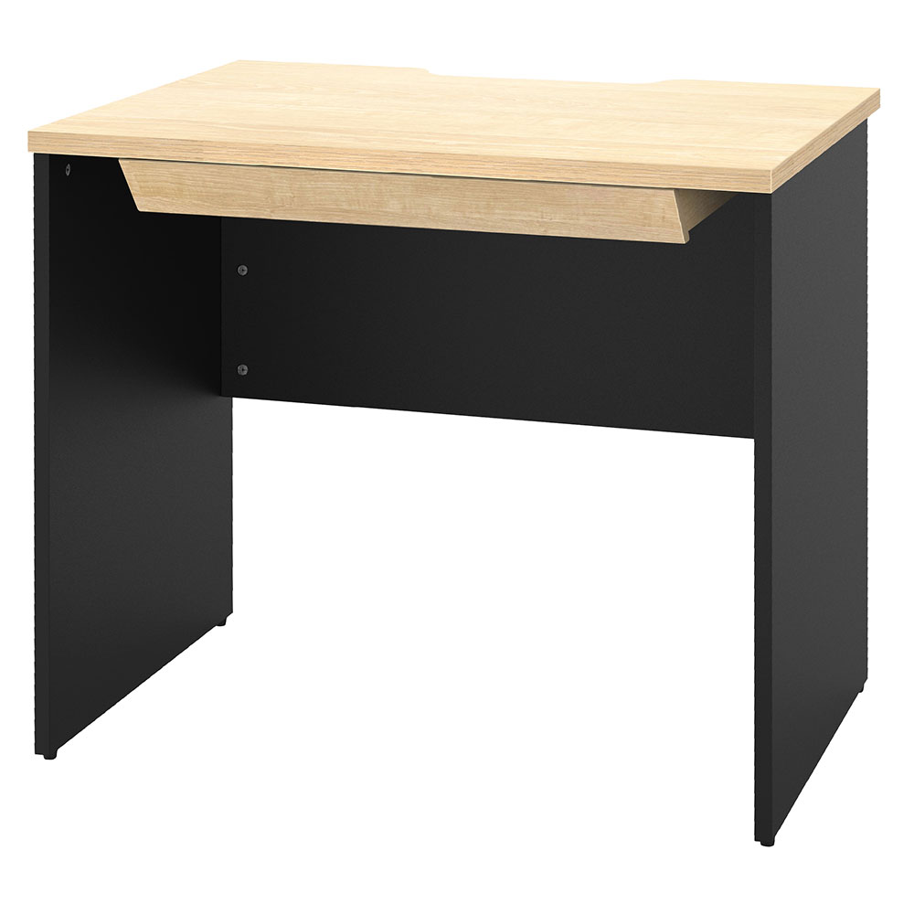 プラン木製デスク W800×D600 ナチュラル×ブラック脚 引出付き RFPD