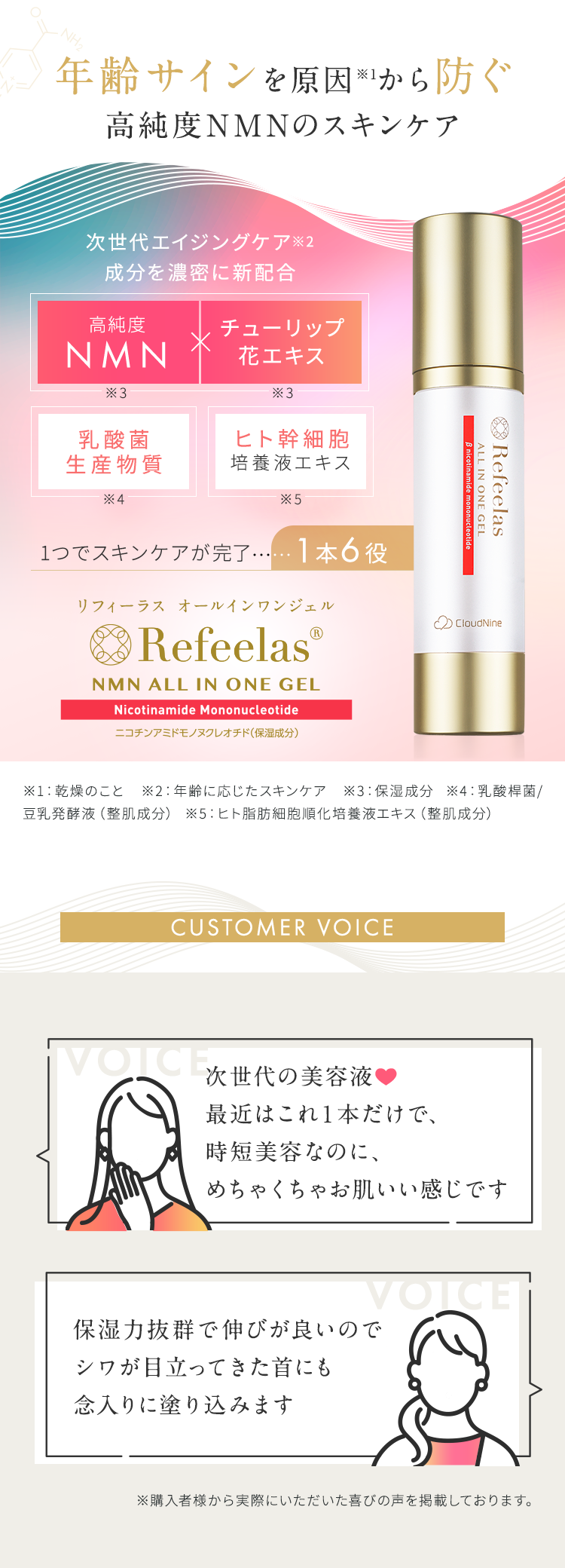 楽天市場】Refeelasオールインワンジェル 50mL｜NMN配合 1本6役 多機能