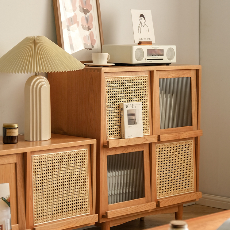キャビネット ラタン収納棚 チェスト おしゃれ