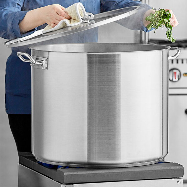 Vigor SS1 Series 80 Qt. Heavy-Duty Stainless Steel Aluminum-Clad