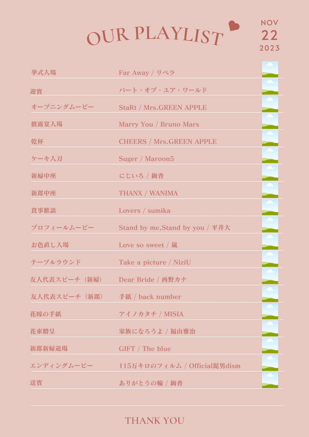 曲名などを入れるだけ♡オリジナル【BGMプレイリスト】無料